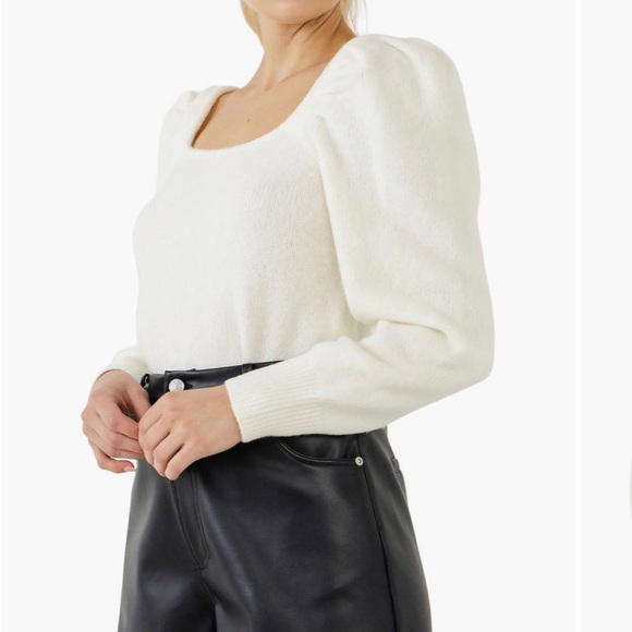 Endless Rose Puff Sleeve Square Neck Sweater - Picture 2 of 4